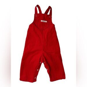 Vintage Healthtex Red Corduroy Overalls 12 months